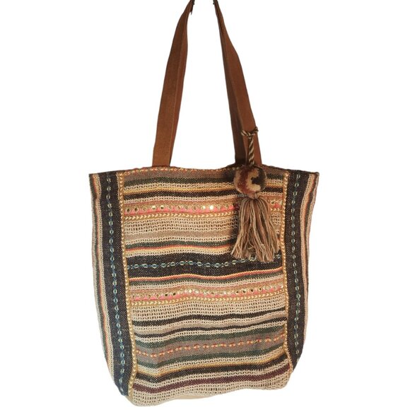 Lovestitch Shopper Hobo Hippie Bag with Tassel Sequins & Suede New w/Tag #D44471 - Picture 2 of 15